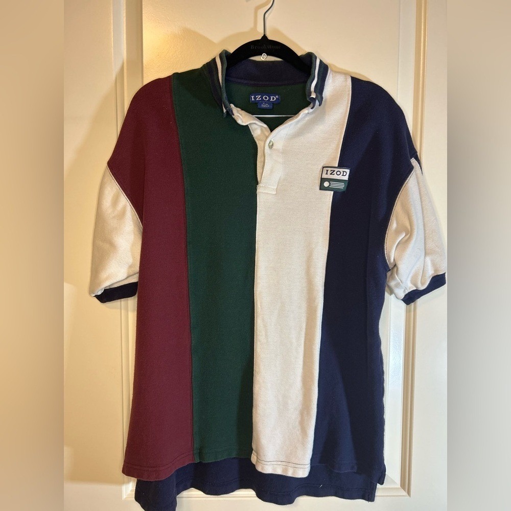 Vintage IZOD Multi-color block Polo Shirt